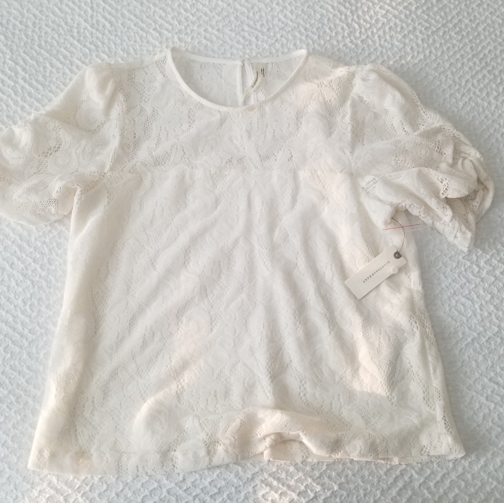 Anthropology blouse,  white/cream